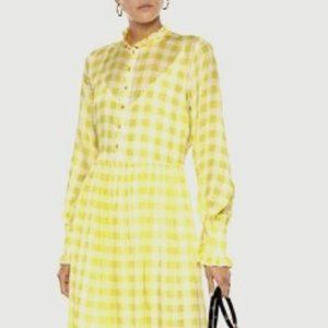 BAUM UND PFERDGARTEN Agacia ruffle-trimmed gingham jacquard dress — size 34/US 2
